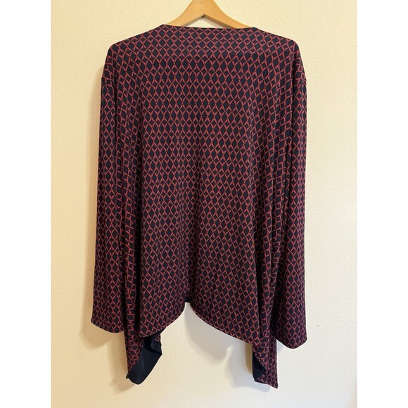 Travelsmith Jacket Blazer Size 2x Drape Navy Blue Red Geometric Packable Office - Picture 4 of 7